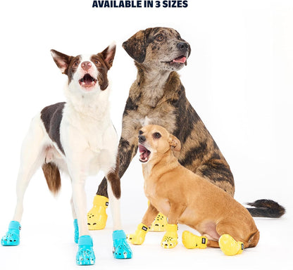 Dog Shoes – Set of 4 Glow-in-The-Dark Dog Booties with EVA Foam, Adjustable Strap & Non-Slip Sole – Comfortable Paw Protection for Medium Breeds (26-50 lbs)