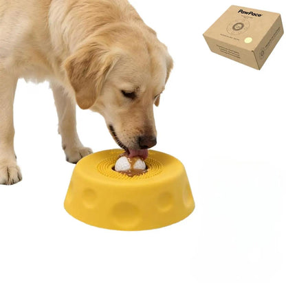 Slow Feeder Dog Bowl with Rolling Ball, Interactive Lick Bowl for Dogs & Cats Anti-Slip Silicone Lick Mat for Liquid Treat Wet Food Bone Broth