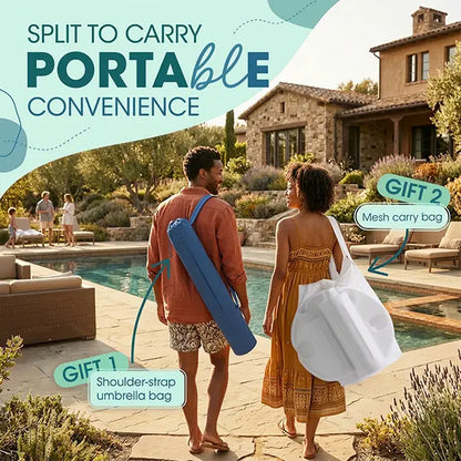 Floating Pool Umbrella with Bar and Base,Portable Pool Bar Table Umbrellas with CupHolder & Phone Stand, Floating PoolsideShade, Included Easy Carry Bag