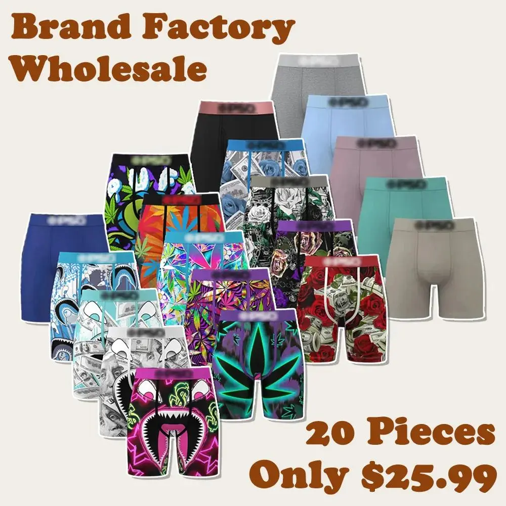 2026 Men's Graphic Long Leg Boxer Briefs | Soft Stretch Fabric | Breathable Comfort | Anti-Chafing Fit | Everyday Performance Underwear