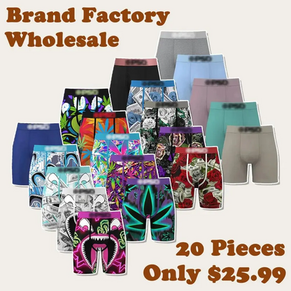 2026 Men's Graphic Long Leg Boxer Briefs | Soft Stretch Fabric | Breathable Comfort | Anti-Chafing Fit | Everyday Performance Underwear