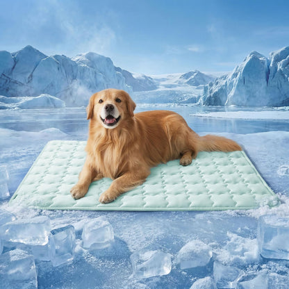 Cooling Dog Mat Extra Large,Thin Breathable Cold Crate Pad for Pet, Portable Washable Kennel Bed for Summer Active Dog with Chill Soothing Fabric to Rapid Cooling, 41x28In