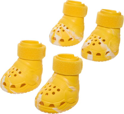 Dog Shoes – Set of 4 Glow-in-The-Dark Dog Booties with EVA Foam, Adjustable Strap & Non-Slip Sole – Comfortable Paw Protection for Medium Breeds (26-50 lbs)