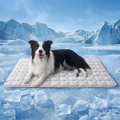 Cooling Dog Mat Extra Large,Thin Breathable Cold Crate Pad for Pet, Portable Washable Kennel Bed for Summer Active Dog with Chill Soothing Fabric to Rapid Cooling, 41x28In