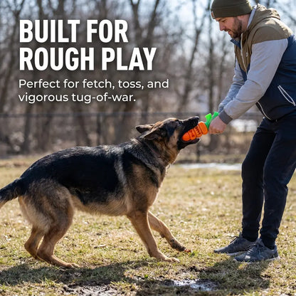 Aggressive Chewer Dog Toys, Durable Carrot Leaf Design for Teeth Cleaning & Mental Stimulation