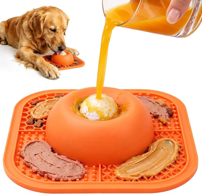 Anti-Slip Slow Feeder Lick Bowl with Rolling Ball, 5/6 Cup for Dogs & Cats