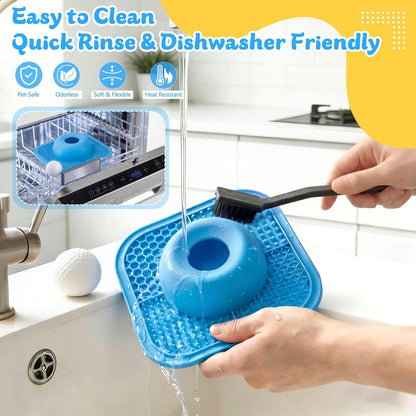 Anti-Slip Slow Feeder Lick Bowl with Rolling Ball, 5/6 Cup for Dogs & Cats