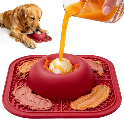 Anti-Slip Slow Feeder Lick Bowl with Rolling Ball, 5/6 Cup for Dogs & Cats