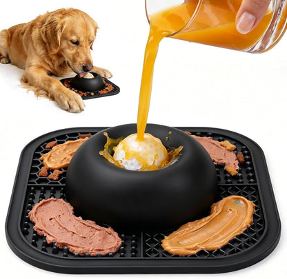 Anti-Slip Slow Feeder Lick Bowl with Rolling Ball, 5/6 Cup for Dogs & Cats