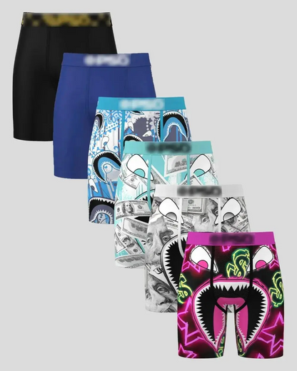2026 Men's Graphic Long Leg Boxer Briefs | Soft Stretch Fabric | Breathable Comfort | Anti-Chafing Fit | Everyday Performance Underwear