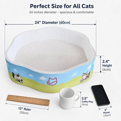 2-in-1Cartoon cat scratcher bed,Play & Rest Design