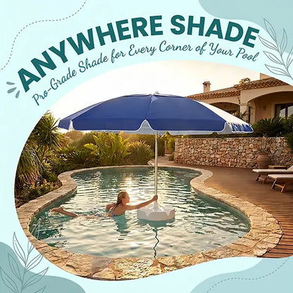 Floating Pool Umbrella with Bar and Base,Portable Pool Bar Table Umbrellas with CupHolder & Phone Stand, Floating PoolsideShade, Included Easy Carry Bag