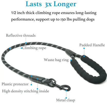 Dual Dog Leash - 360° Swivel, No Tangle Walking Leash with Shock Absorbing Bungee for Two Dogs (Large, 25-150 lbs)